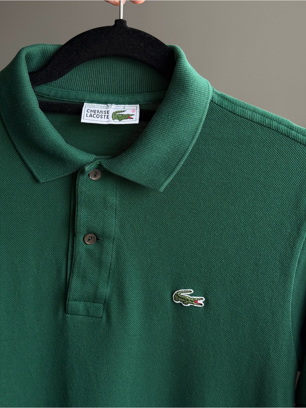 Vintage Chemise Lacoste Green Classic Fit Cotton Pique Polo Shirt - Size 3 / S-M
